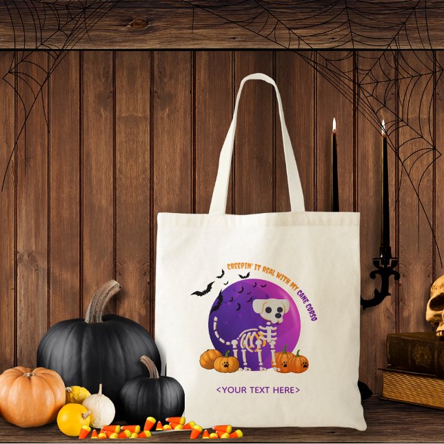 Bolsa de Halloween Trick o Treg Dog Candy Tote Bag (Trick or Treat OR show up to the Halloween party in style. Represent your favorite dog breed!!)