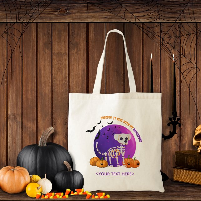 Bolsa de Halloween Trick o Treg Dog Candy Tote Bag (Trick or Treat OR show up to the Halloween party in style. Represent your favorite dog breed!!)