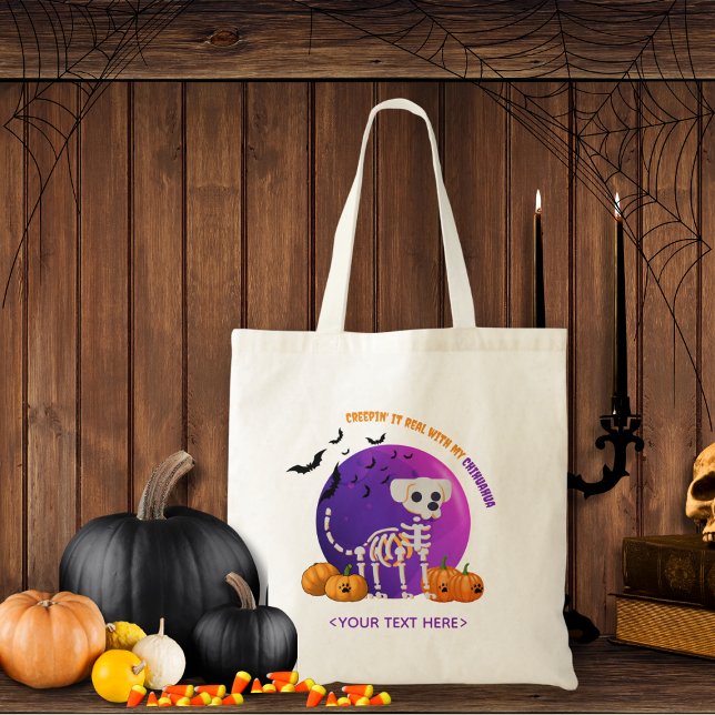 Bolsa de Halloween Trick o Treg Dog Candy Tote Bag (Trick or Treat OR show up to the Halloween party in style. Represent your favorite dog breed!!)