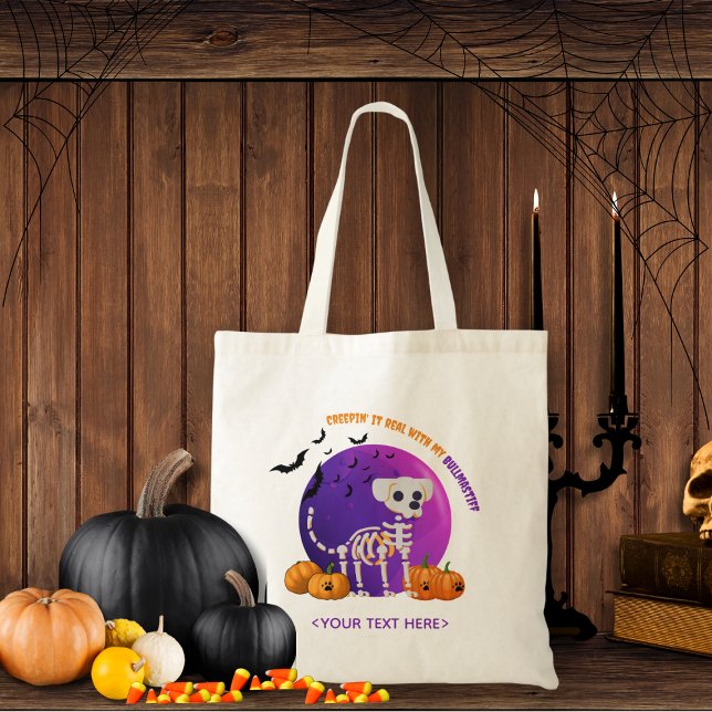 Bolsa de Halloween Trick o Tret Candy Tote Bag (Trick or Treat OR show up to the Halloween party in style. Represent your favorite dog breed!!)