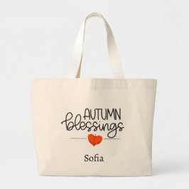 Bolsa de hoja de corazón con bendiciones de otoño 