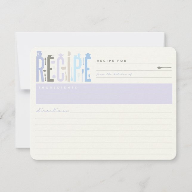 Bolsa de Hombres La Tarjeta De Receta De La Cocina (Anverso)