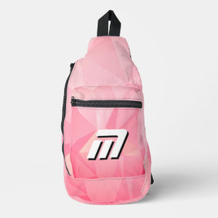 Bolsa de hombro con monograma geométrico rosa boni
