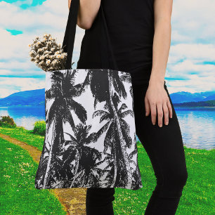 Bolsa de hombro grande de palmeras negras