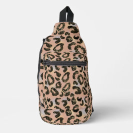 Bolsa de honda de cruz de leopardo de impresión de
