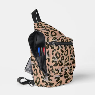 Bolsa de honda de cruz de leopardo de impresión de