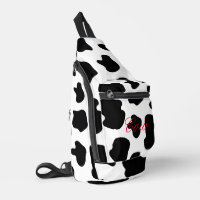 Bolsa de honda para cruces de manchas de vaca blan
