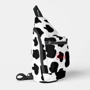 Bolsa de honda para cruces de manchas de vaca blan