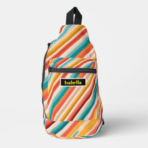Bolsa de honda retro a rayas personalizada Color