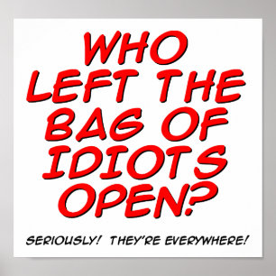Bolsa de Idiotas Póster Divertido