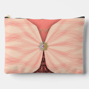 Bolsa de ilusión textil con rosa rubor monogramada