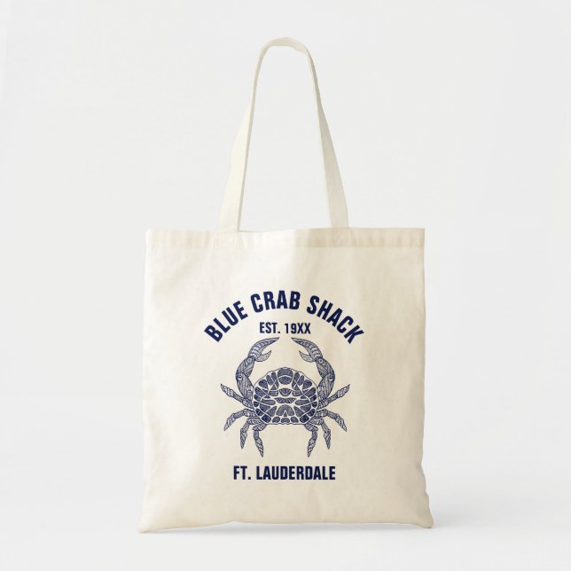 Bolsa de Ilustracion de cangrejo azul oscuro (Frente)