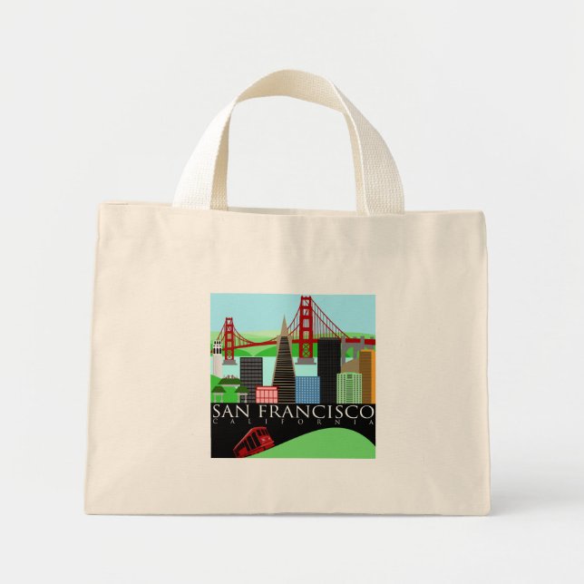 Bolsa de Ilustracion Skyline de San Francisco (Frente)