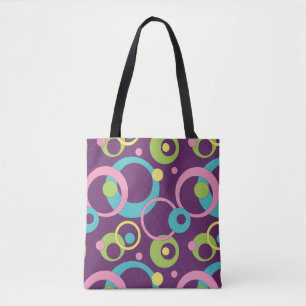 Bolsa de impresión completa Funky Purple Circles