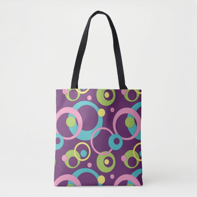 Bolsa de impresión completa Funky Purple Circles (Anverso)