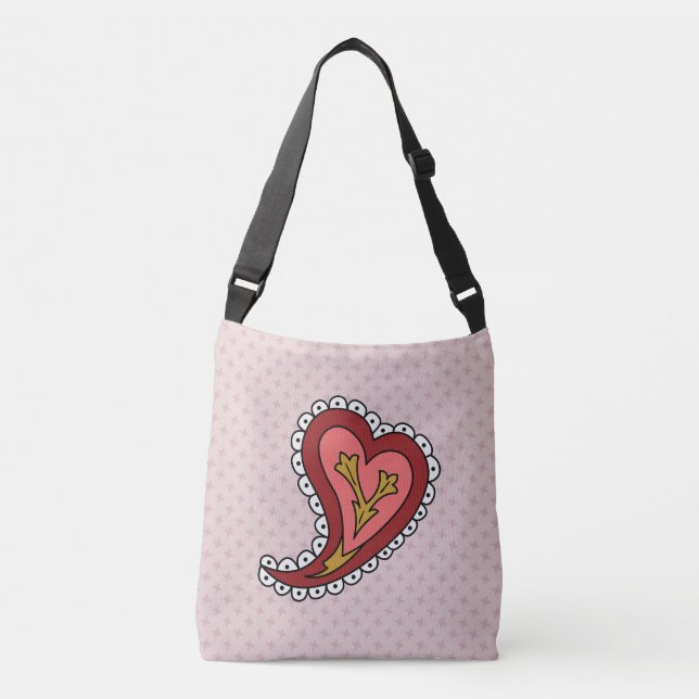 Bolsa de impresión completa Paisley Heart (Anverso)