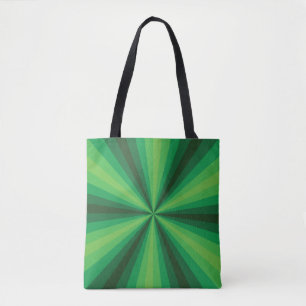 Bolsa de impresión completa verde de ilusión óptic