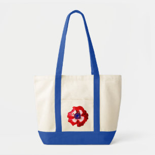 Bolsa de impulso azul blanco rojo de amapola