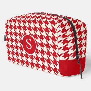 Bolsa de inodoro de Houndstoth Cherry Red & White
