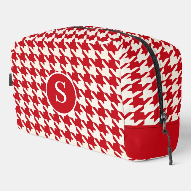 Bolsa de inodoro de Houndstoth Cherry Red & White (Esquina derecha)
