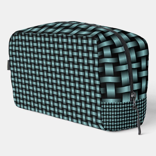 Bolsa de inodoro del patrón de tejeduría azul negr (Esquina derecha)
