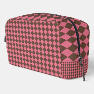 Bolsa de inodoros de patrón de diamante rosa marró