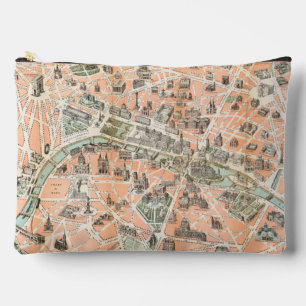 Bolsa de inodoros del Mapa de París Vintage