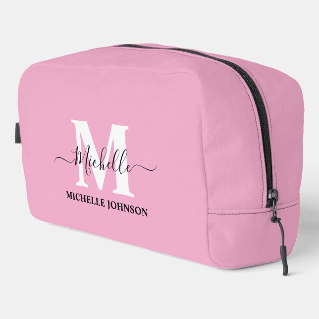 Bolsa de inodoros rosa con monograma (Esquina derecha)