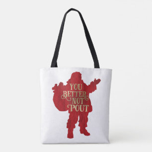 Bolsa de juguetes de Santa rojo y dorado No debes