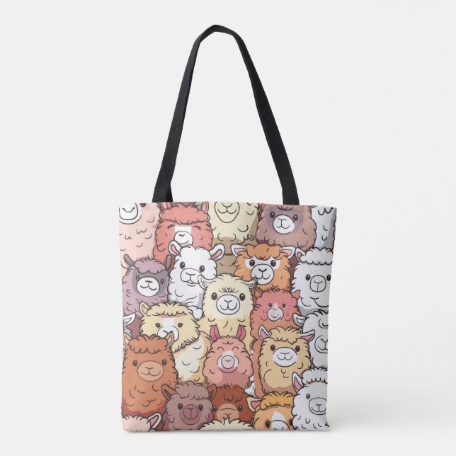 Bolsa de la Aleta de la Alfaca y el Llama - Kawaii (Reverso)