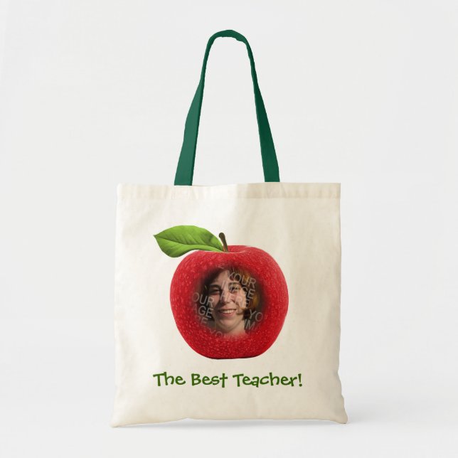 Bolsa de la boca de Apple con foto y texto para pe (Frente)
