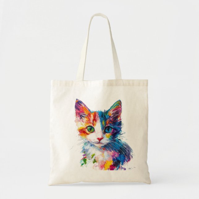 Bolsa de la boca del gato vibrante - Gato artístic (Frente)