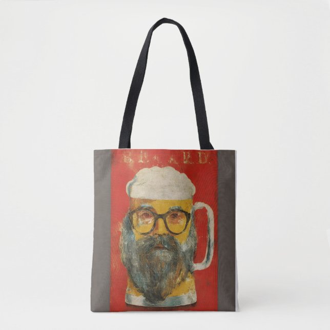 Bolsa de la cerveza barba de Hipster Mug Tote (Anverso)