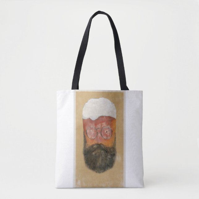 Bolsa de la cerveza barba de Hipster Mug Tote (Anverso)