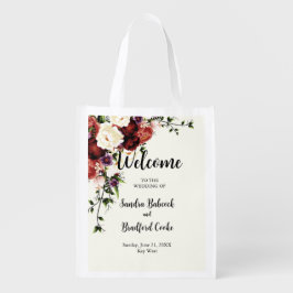 Bolsa De La Compra Boda floral de otoño moderno signo de bienvenida