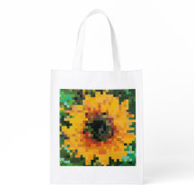 Bold pixel art sunflower with yellow and green