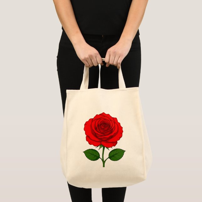 Bolsa de la compra con Rosa Roja (Anverso (producto))