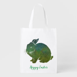 Bolsa De La Compra Conejo Azul y Verde, Pascua Saltarina