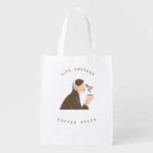 Diseño de café Grocery Bag reutilizable