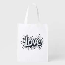 Bolsa De La Compra Etiqueta de amor monocroma