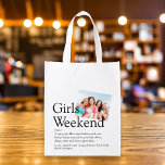 Bolsa De La Compra Girls Weekend Definition Personalized Photo<br><div class="desc">Personalize with your definition of a perfect girls' weekend,  and add the names of your besties and a special photo. Designed by Thisisnotme©</div>