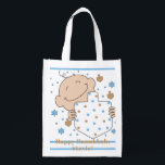 Bolsa De La Compra Hanukkah Baby Boy Tote Bag<br><div class="desc">Niño feliz, bolsa blanca de dos lados. Todos los elementos de diseño se pueden editar. Todo el texto editable se puede eliminar y reemplazar con su propio mensaje. Usa el color, el tamaño y el estilo de tu fuente favorita. ¡Feliz Hanukkah/Chanukah! Estilo: Bolsa reutilizable ¡Vamos verde y salve el planeta...</div>