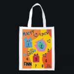 Bolsa De La Compra Hanukkah Feliz baile colorido sueños<br><div class="desc">Hanukkah Feliz baile colorido Dreidels bolsa blanca de dos lados. Todos los elementos de diseño se pueden editar. Todo el texto editable se puede eliminar y reemplazar con su propio mensaje. Usa el color, el tamaño y el estilo de tu fuente favorita. ¡Feliz Hanukkah/Chanukah! Estilo: Bolsa reutilizable ¡Vamos verde y...</div>