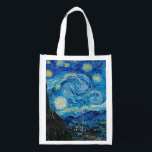 Bolsa De La Compra Noche estrellada de Van Gogh,<br><div class="desc">La famosa pintura de Vincent Van Gogh,  Noche Starry.</div>