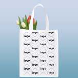 Bolsa De La Compra Patrón de logotipo simple promoción de marca comer<br><div class="desc">Diseño sencillo de patrones de marca de logotipo para fomentar la lealtad de la marca y promover su pequeña empresa. Reemplace el logotipo por el suyo propio y cambie el color de fondo de la Herramienta de diseño a personalizar. Ideal para su personal y empleados, para su uso en su...</div>