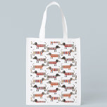 Bolsa De La Compra Perro Dachshund Sausage<br><div class="desc">Pequeña salchicha de Dachshund o perritos de peluquería en ropa de cama de lana. Perfecto para los amantes de los perros y los paseantes.</div>