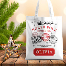 Personalized North Pole Express Mail Gift Bag