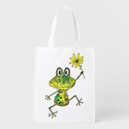 Bolsa De La Compra Rana feliz y caprichosa