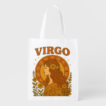Retro Virgo Zodíaco Boho Floral Astrología