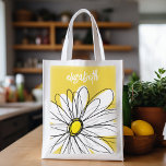 Bolsa De La Compra Reutilizable Gimnasio amarillo y blanco con texto Personalizado<br><div class="desc">Una obra de arte zen y caprichosa,  hipster. Puede añadir un nombre,  un monograma u otro texto personalizado. Si necesita mover el dibujo,  haga clic en el botón personalizar para realizar cambios.</div>